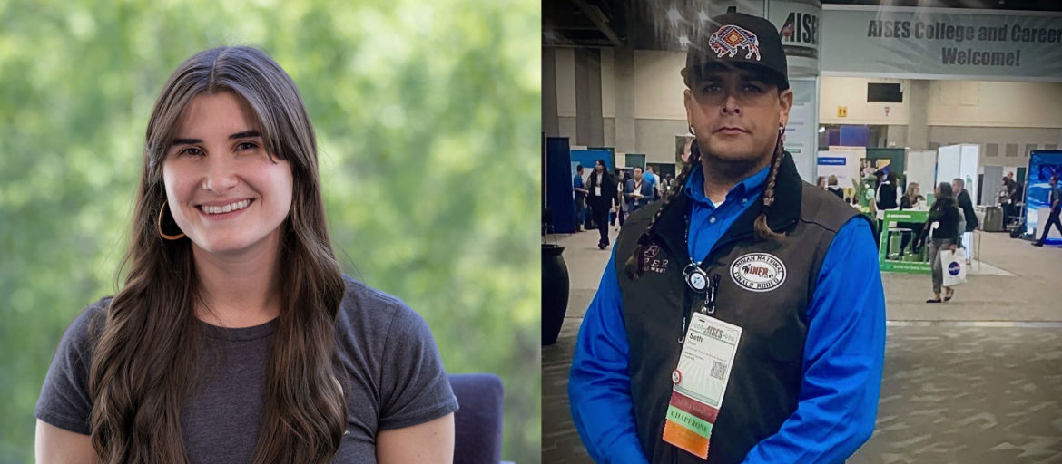 Sloan scholars Gabbie Moneymaker (left) from UNC Asheville, and Seth Penn (right) from WCU.